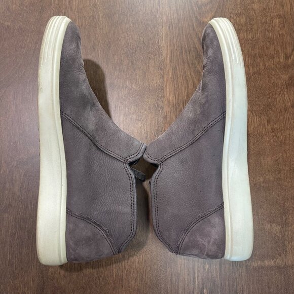 ECCO Soft 7 Low Bootie Women's Size 8 (EU 38) Nubuck Leather Gray Casual Zip - Picture 2 of 14